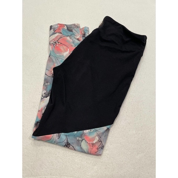 Balance Collection Size XL Women's Black Floral Colorblock Leggings Yoga Workout - Picture 8 of 10